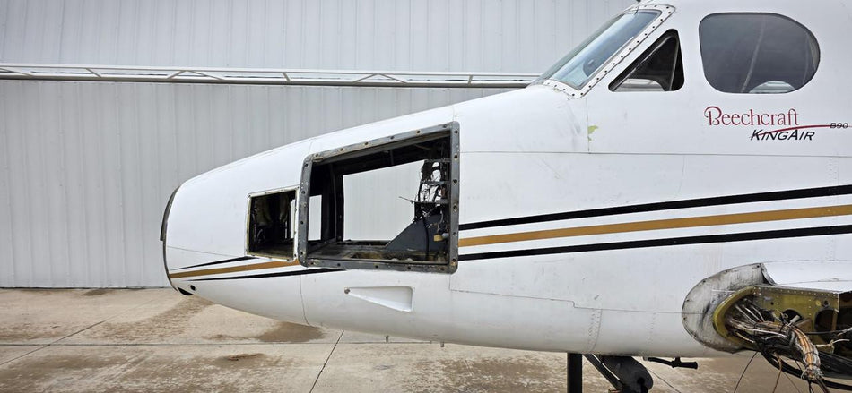 Beechcraft Parts Beech King Air B90 Fuselage with Bill of Sale, Airworthiness, Data Tag, and Logs