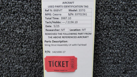 Cessna Aircraft Parts 1421000-17 Cessna 337G Wing Strut Assembly LH with Fairlead