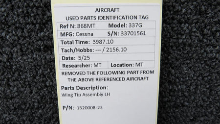 Cessna Aircraft Parts 1520008-23 Cessna 337G Wing Tip Assembly LH