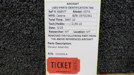 Cessna Aircraft Parts 1532009-8 Cessna 337G Elevator Assembly