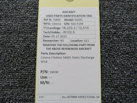 Cessna Citation 16930 Cessna Citation 560XL Static Discharge Wick