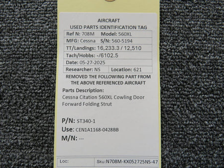 Cessna Citation ST340-1 Cessna Citation 560XL Cowling Door Forward Folding Strut