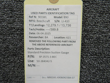 Standard Precision SP-3571-3-BEC (Alt: 50-384042-5) Standard Precision Suction Gauge