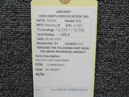 Wacline FLDMB20819 (Alt: 50-380067) Wacline Volt Load Meter