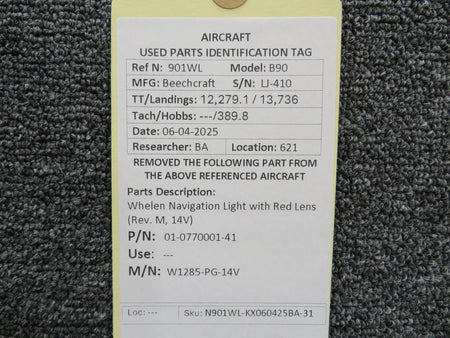 Whelen 01-0770001-41 Whelen W1285-PG-14V Navigation Light with Red Lens (Rev. M, 14V)