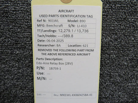 Edo-Aire 1B759-1 Edo-Aire Relay Box (28V)