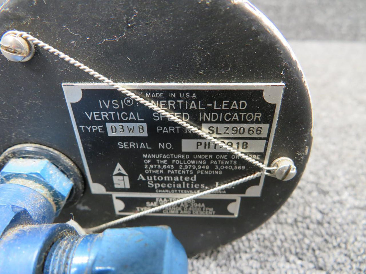 ASI  SLZ9066 ASI D3WB Inertial-Lead Vertical Speed Indicator (Cloudy Face)