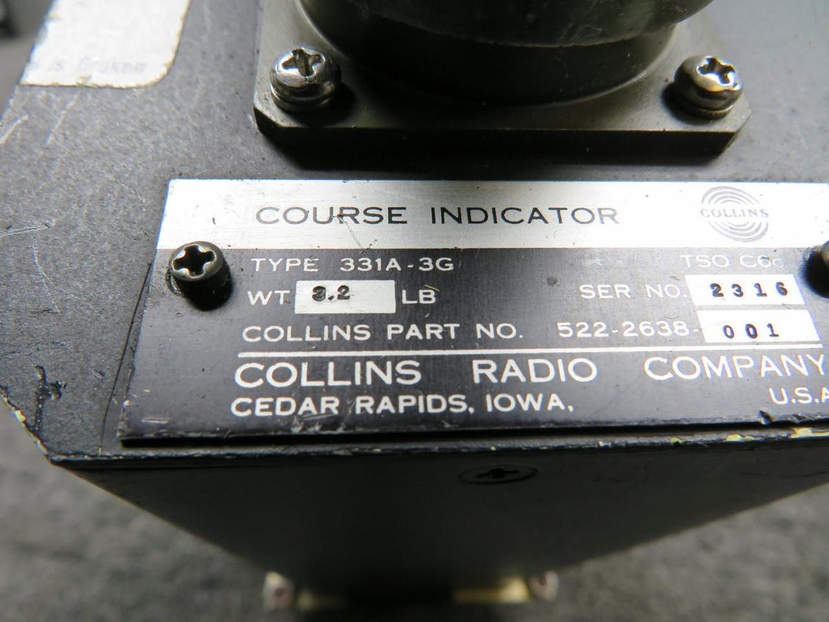 Collins 522-2638-001 Collins Radio 331A-3G Course Selector Indicator