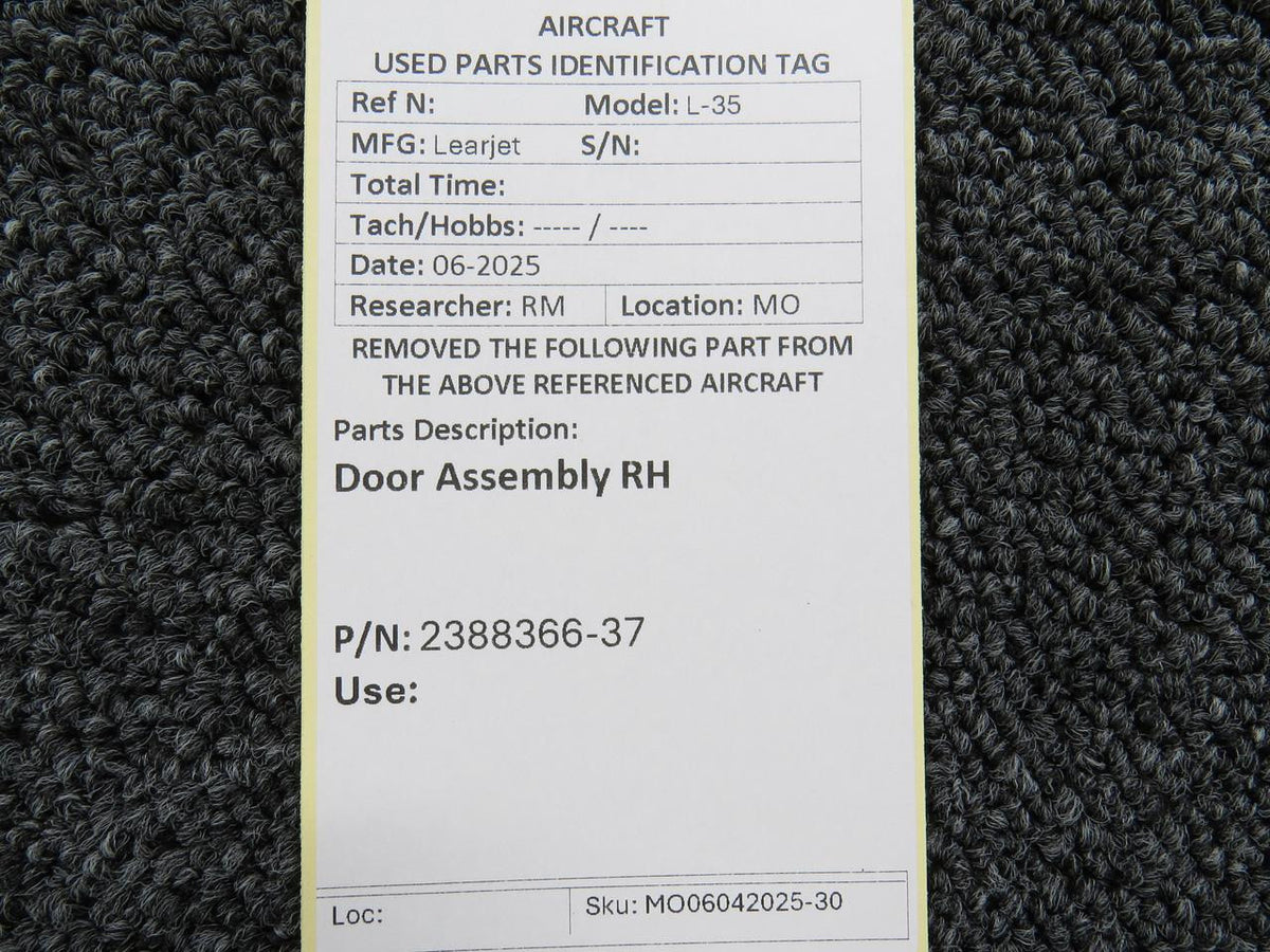 LearJet 2388366-37 Learjet L-35 Door Assembly RH