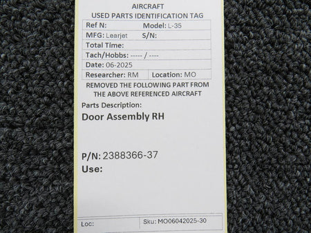 LearJet 2388366-37 Learjet L-35 Door Assembly RH