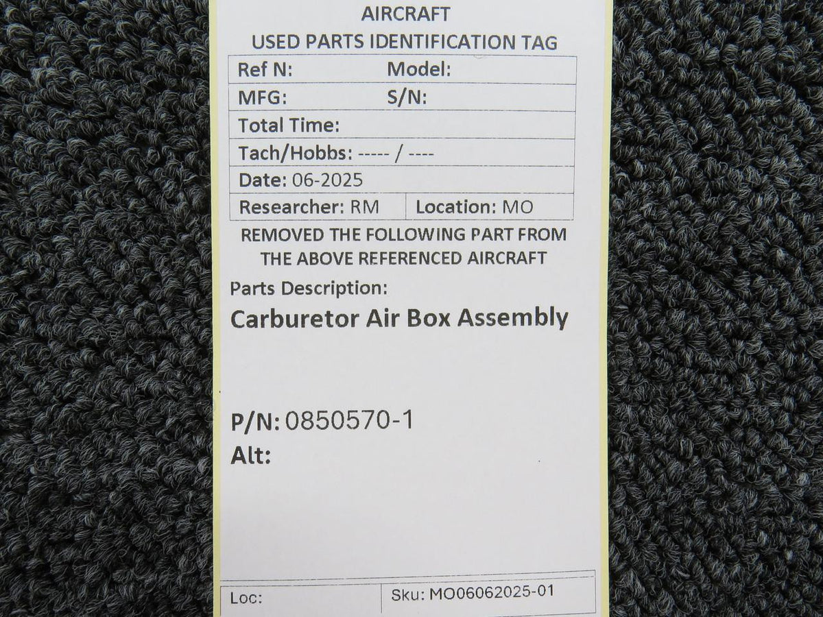 No Brand 0850570-1 Carburetor Air Box Assembly