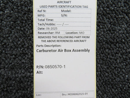 No Brand 0850570-1 Carburetor Air Box Assembly