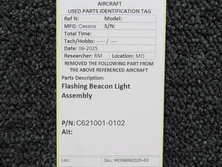 Cessna Aircraft Parts C621001-0102 Cessna Flashing Beacon Light Assembly