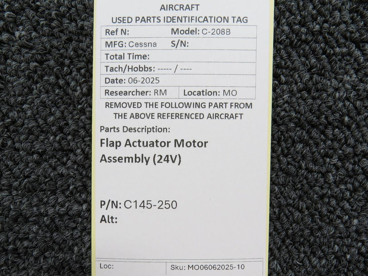 Cessna Aircraft Parts C145-250 Cessna C-208B Flap Actuator Motor Assembly (24V)