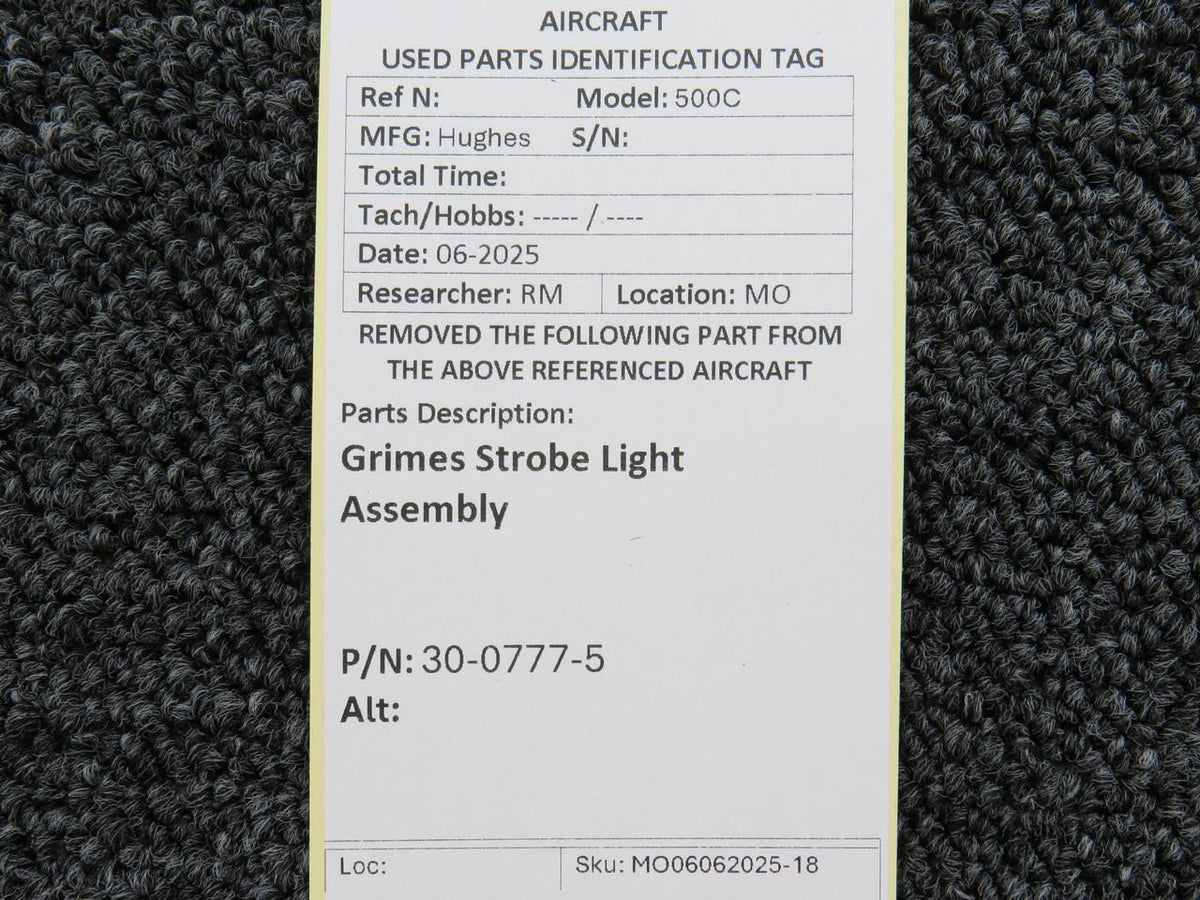 Grimes 30-0777-5 Hughes 500C Grimes Strobe Light Assembly