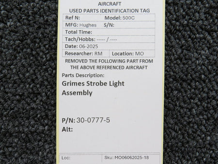 Grimes 30-0777-5 Hughes 500C Grimes Strobe Light Assembly