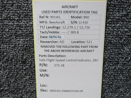 Safe Flight 571-28 Safe Flight Speed Control Indicator 28V