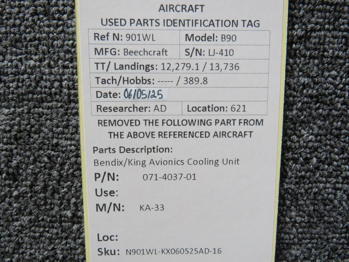 Bendix King 071-4037-01 Bendix King KA-33 Avionics Cooling Unit