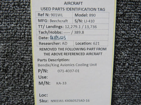 Bendix King 071-4037-01 Bendix King KA-33 Avionics Cooling Unit