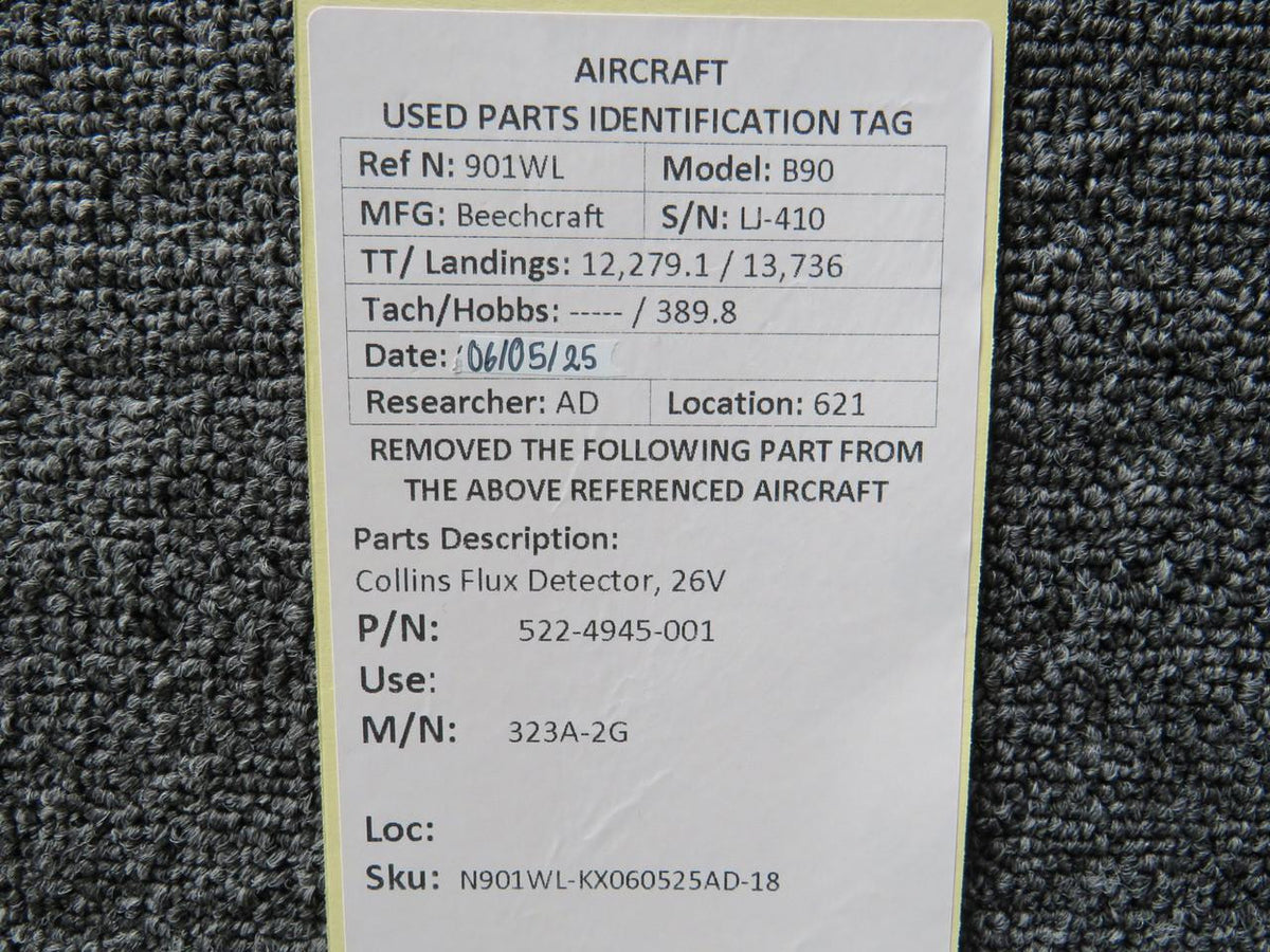 Collins 522-4945-001 Collins 323A-2G Flux Detector 26V