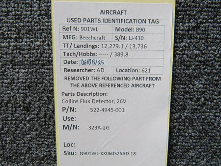 Collins 522-4945-001 Collins 323A-2G Flux Detector 26V