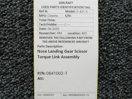 Cessna Aircraft Parts 0841002-1 Cessna C-421-A Nose Landing Gear Scissor Torque Link Assembly