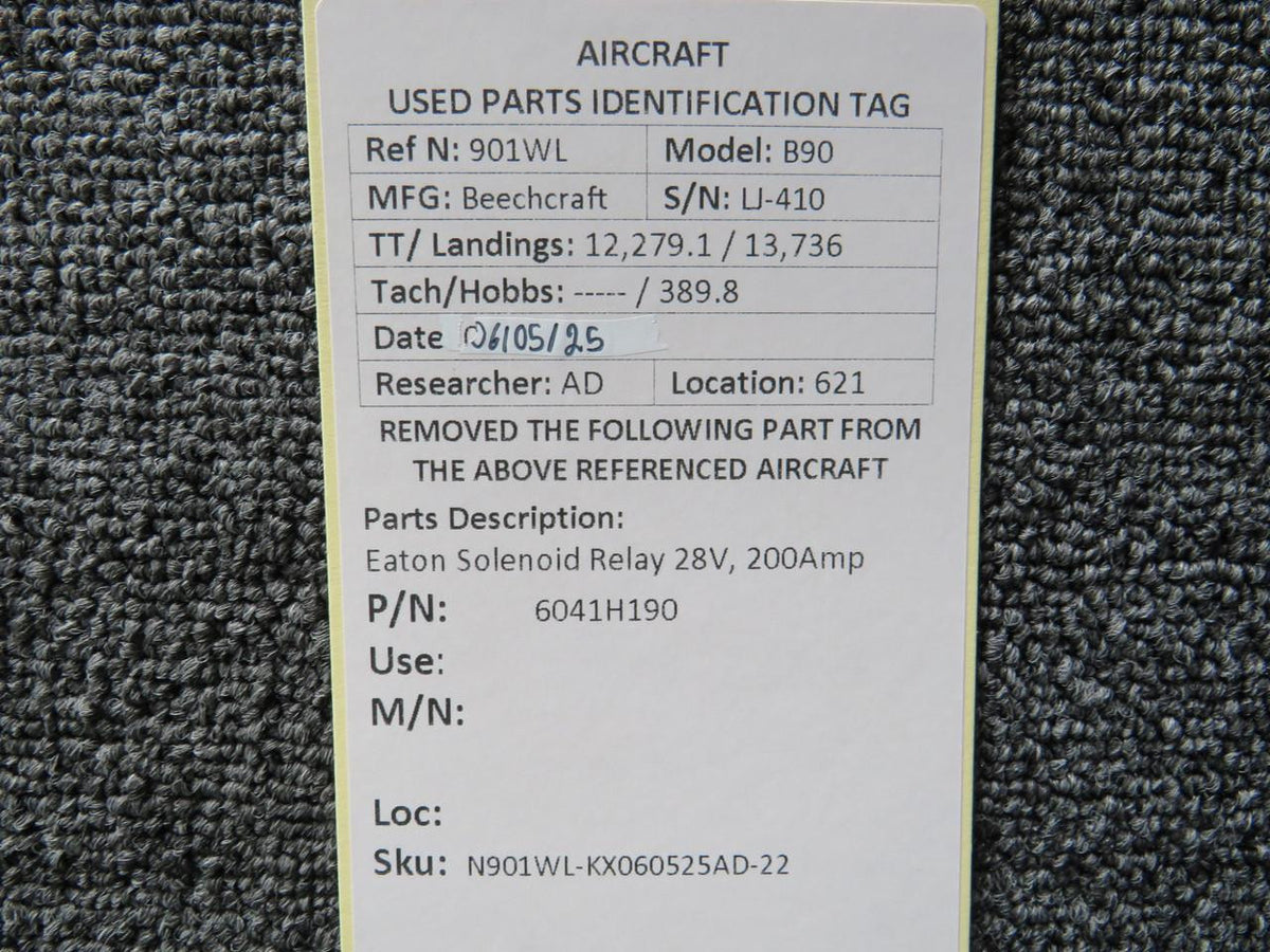 Eaton 6041H190 Eaton Solenoid Relay 28V, 200Amp