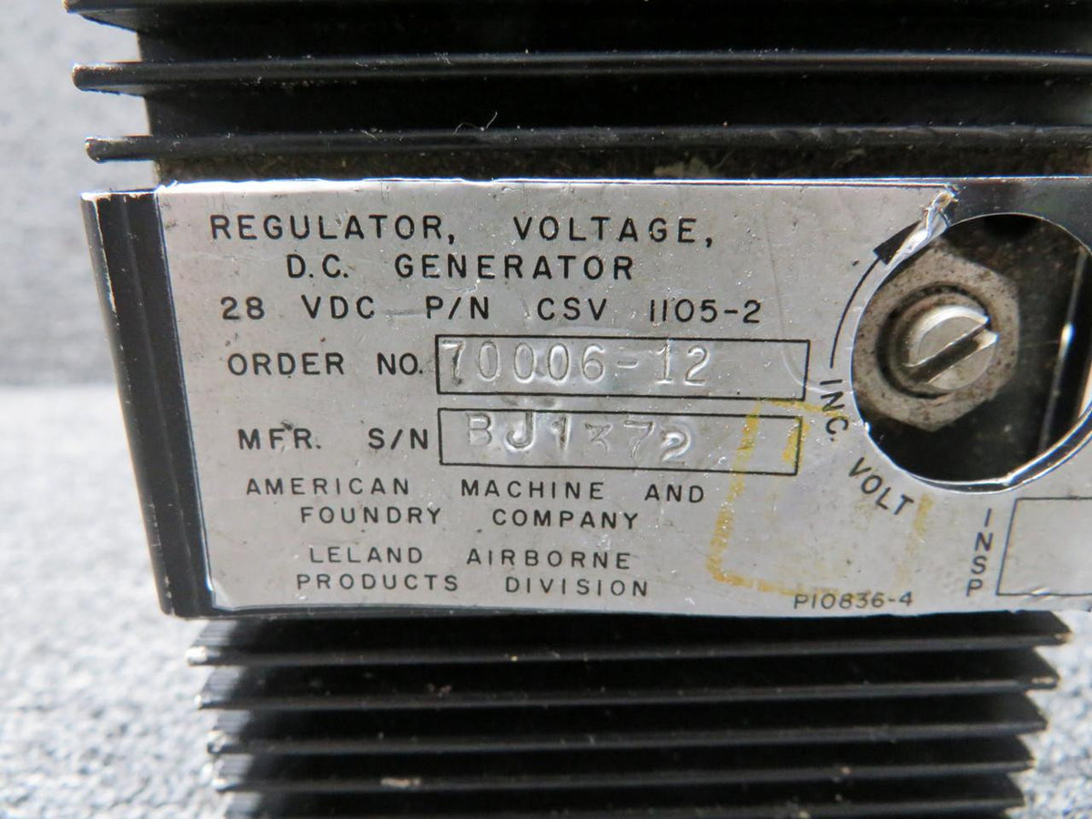 Leland Airborne Products CSV1105-2 Leland DC Generator Voltage Generator 28V