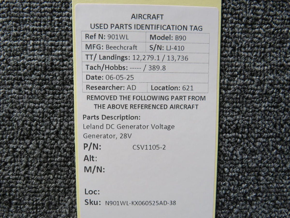Leland Airborne Products CSV1105-2 Leland DC Generator Voltage Generator 28V