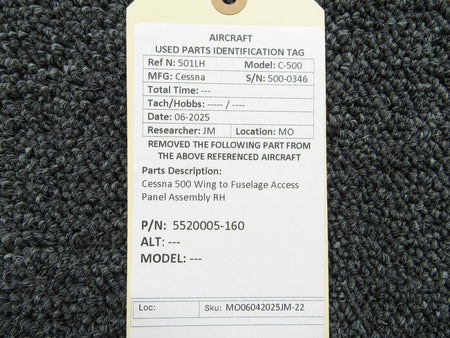 Cessna Aircraft Parts 5520005-160 Cessna 500 Wing to Fuselage Access Panel Assembly RH