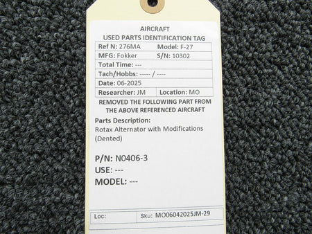 Rotax N0406-3 Rotax Alternator with Modifications (Dented)