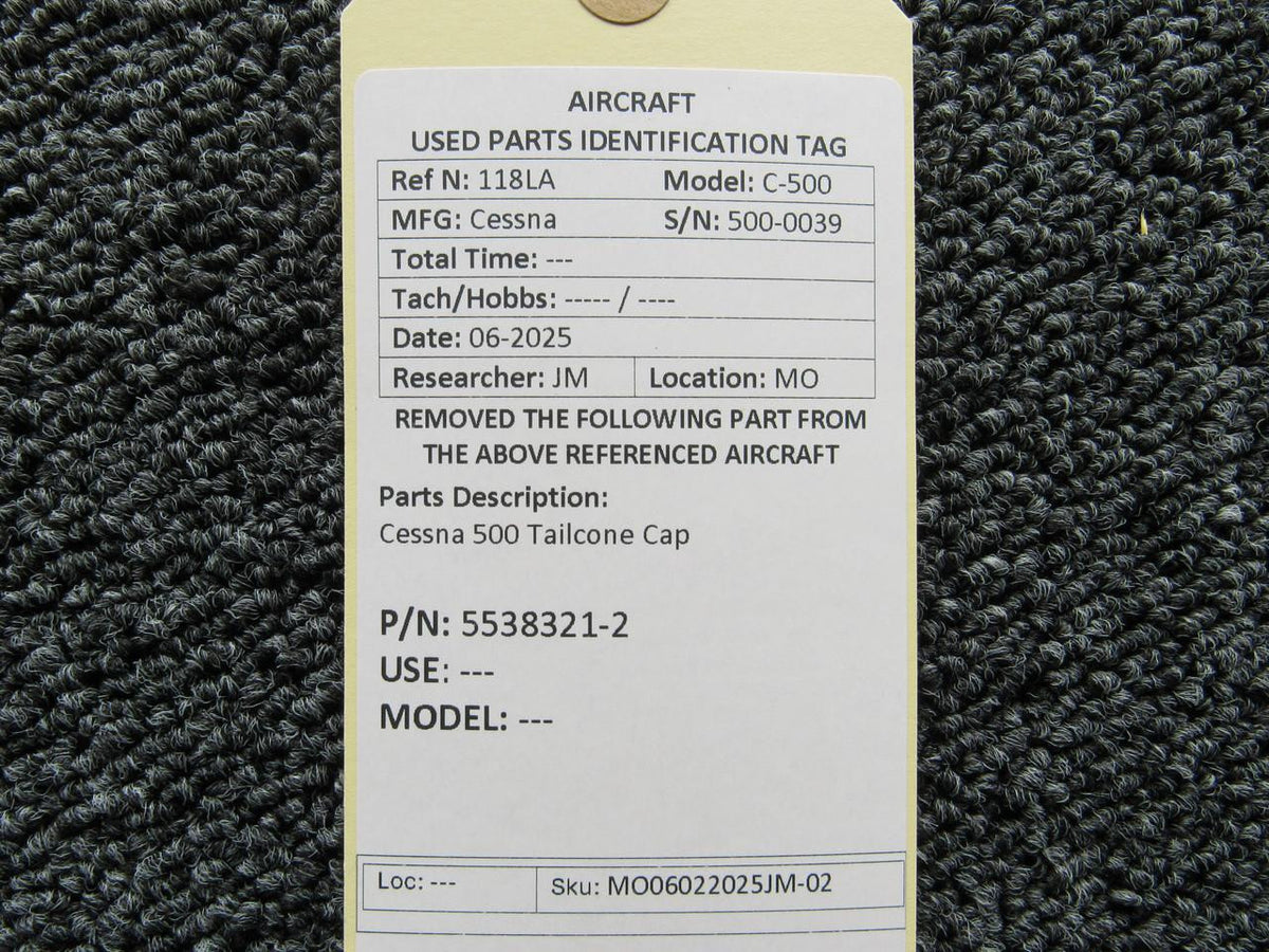 Cessna Aircraft Parts 5538321-2 Cessna 500 Tailcone Cap