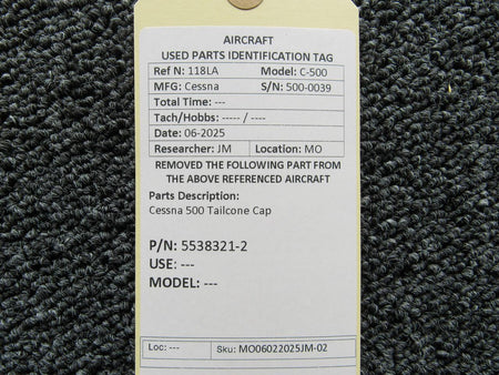 Cessna Aircraft Parts 5538321-2 Cessna 500 Tailcone Cap
