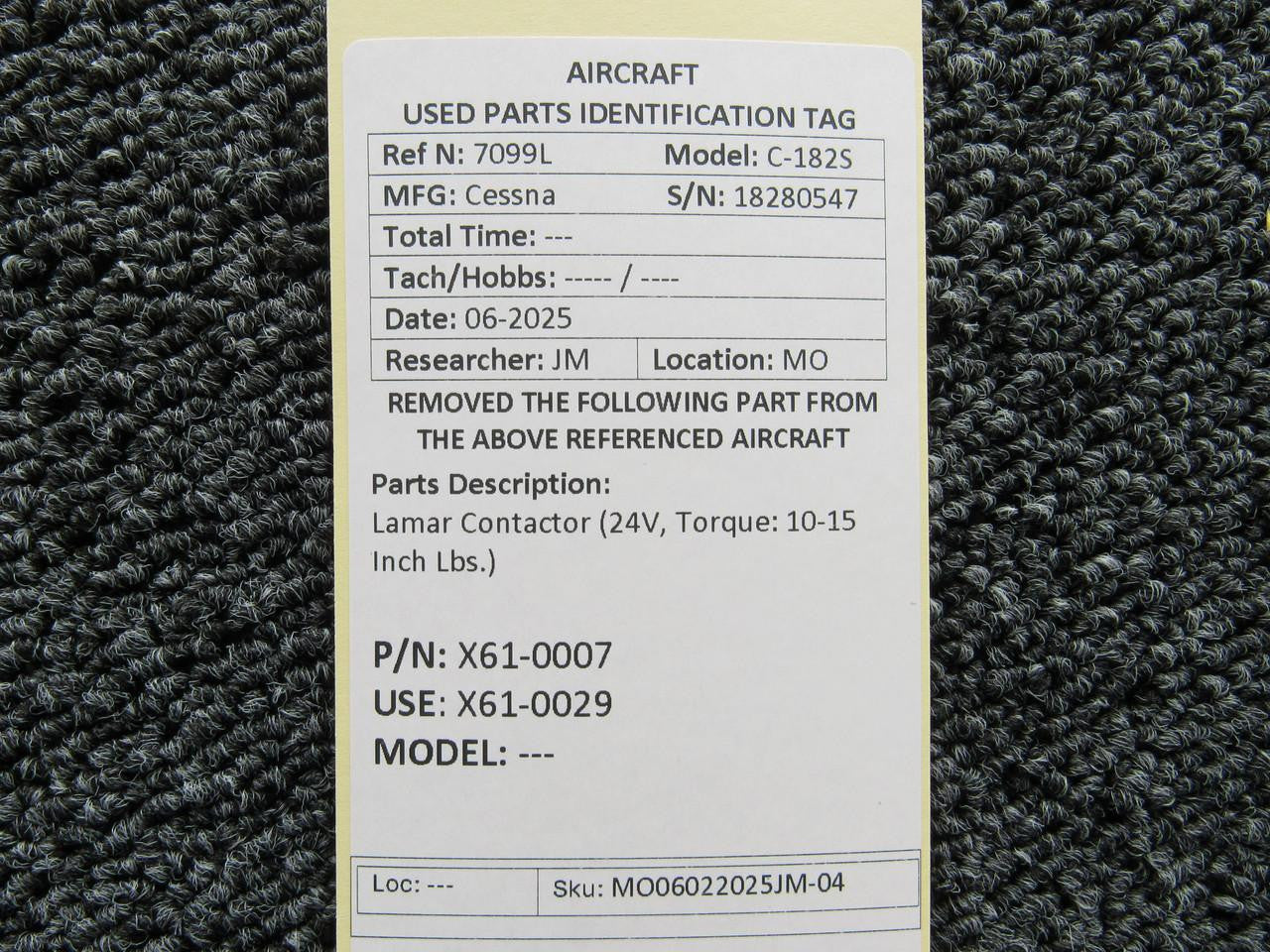 チソン　直筆 X61-0007 (Use: X61-0029) Lamar Contactor (24V, Torque: 10-15 Inch