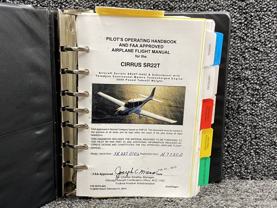 13772-005 Cirrus SR22T Pilots Operating Handbook (Issued: 2-1-2013)