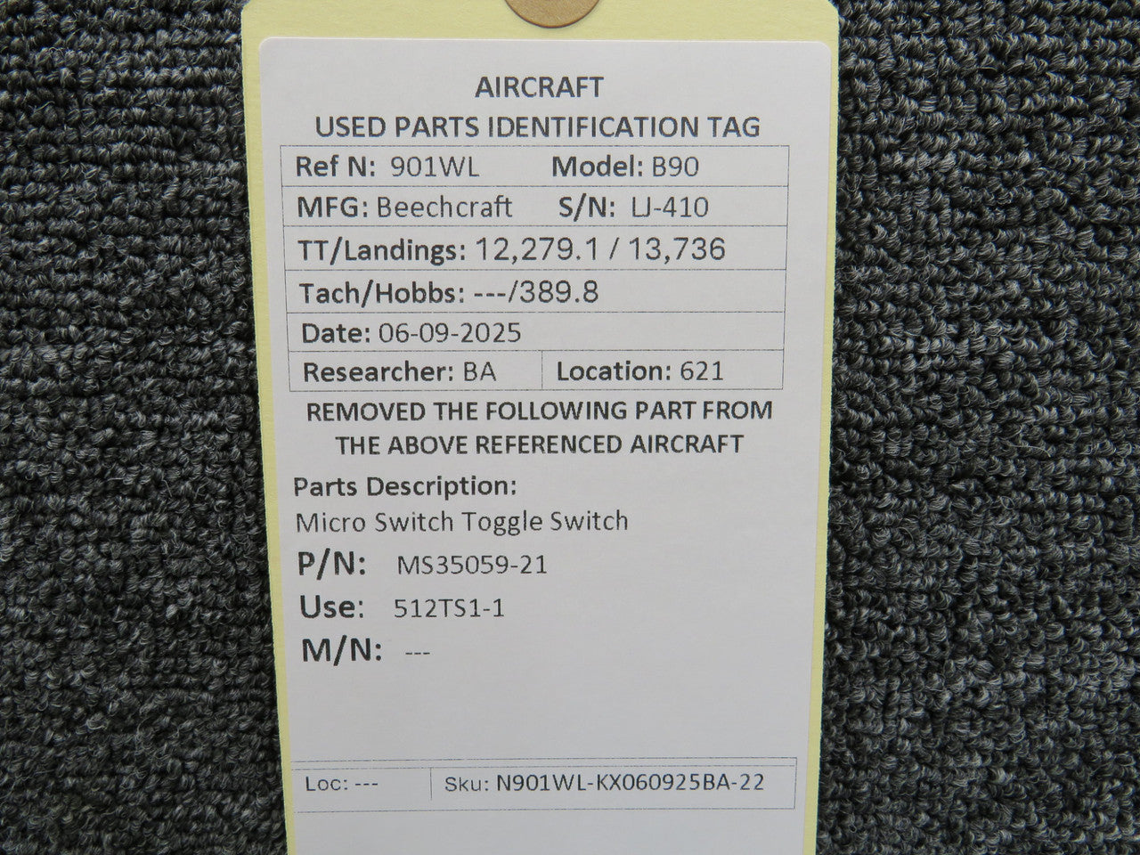 MS35059-21 (Alt: 512TS1-1) Micro Switch Toggle Switch – BAS Part Sales