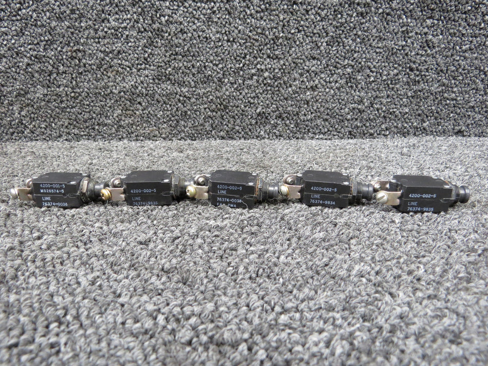 4200-002-5 Mechanical Products Push Breaker Switch 5 Amps (Set of 5)