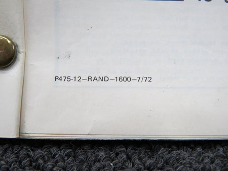 Cessna Aircraft Parts P475-12 Cessna 172 Skyhawk Parts Catalog (1963-1973)