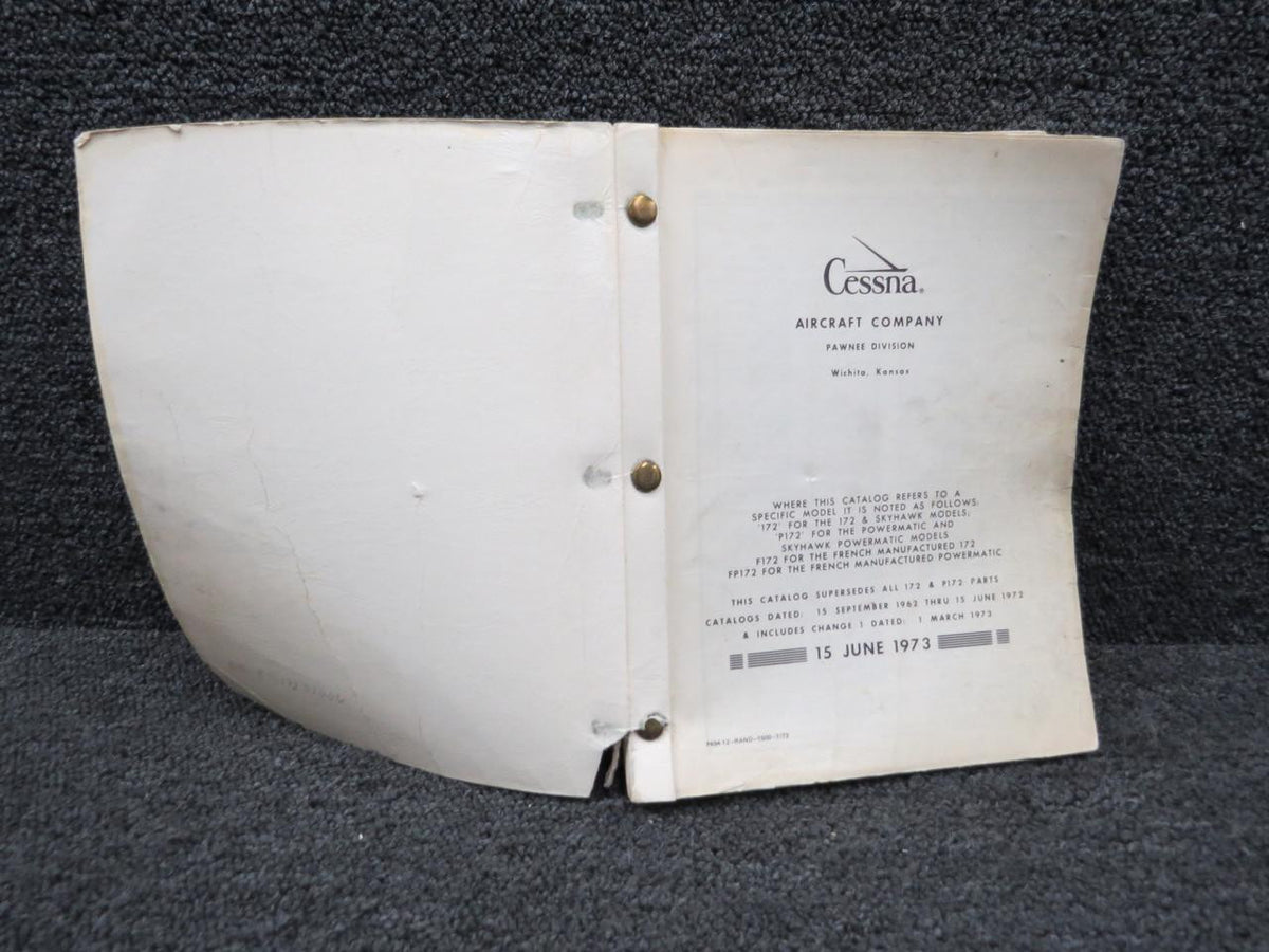 Cessna Aircraft Parts P494-12 Cessna 172 Skyhawk Parts Catalog (1963-1974)