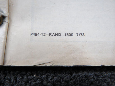Cessna Aircraft Parts P494-12 Cessna 172 Skyhawk Parts Catalog (1963-1974)