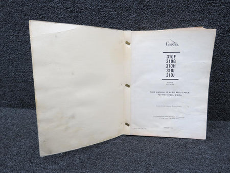 Cessna Aircraft Parts P310-12 Cessna 310 Series Parts Catalog (1965)