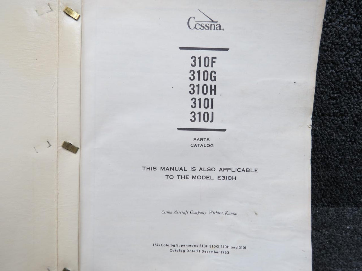 Cessna Aircraft Parts P310-12 Cessna 310 Series Parts Catalog (1965)