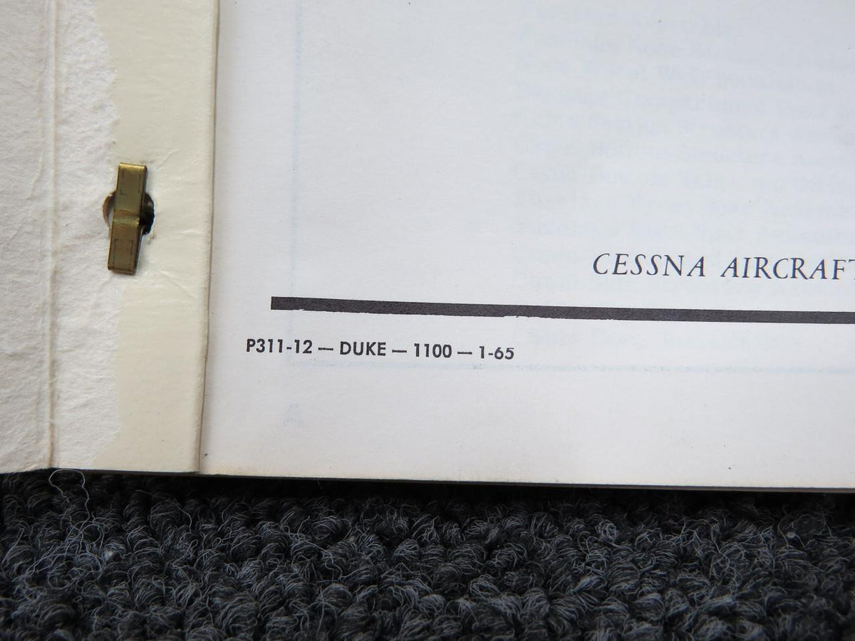 Cessna Aircraft Parts P311-12 Cessna 411 Parts Catalog (1965)