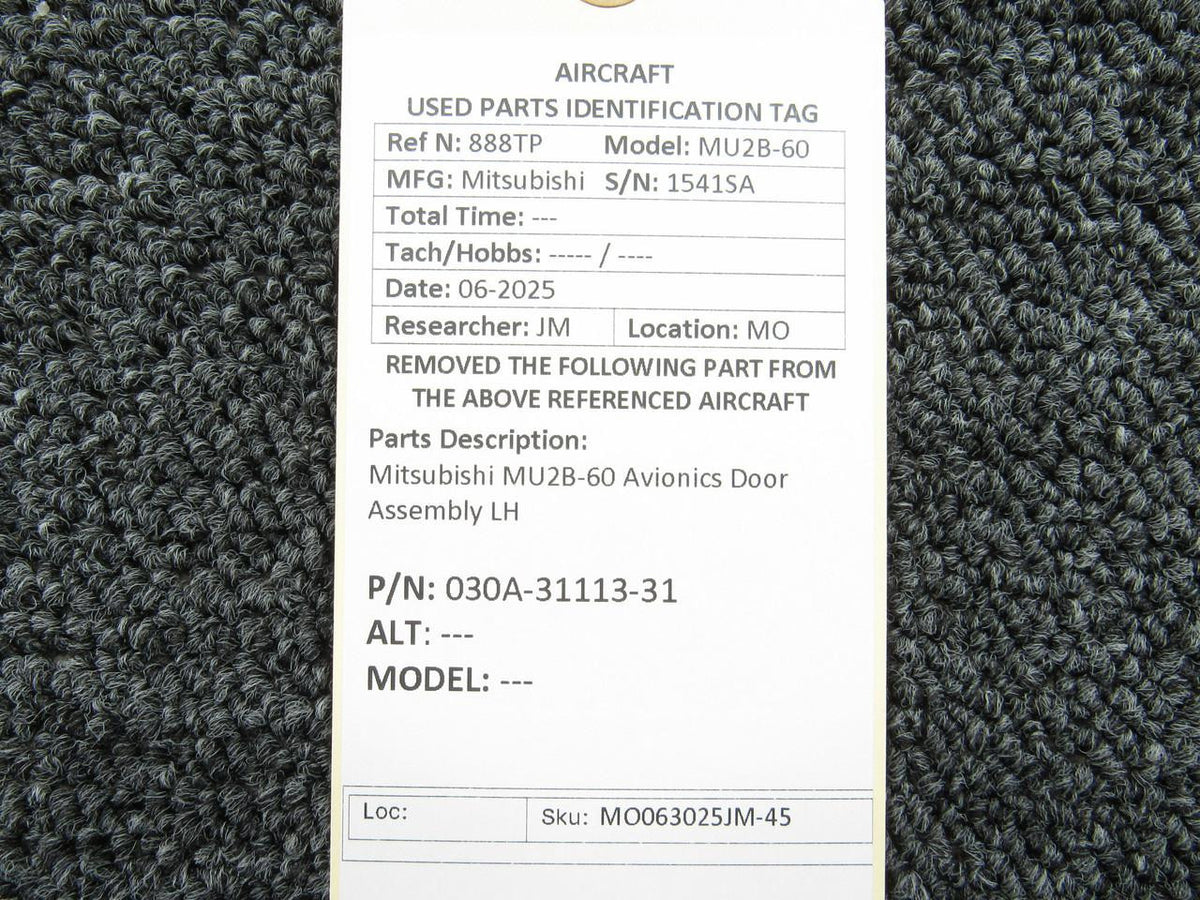 Mitsubishi 030A-31113-31 Mitsubishi MU2B-60 Avionics Door Assembly LH