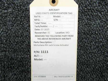 McFarlane 1111 McFarlane RH Jack Screw Actuator