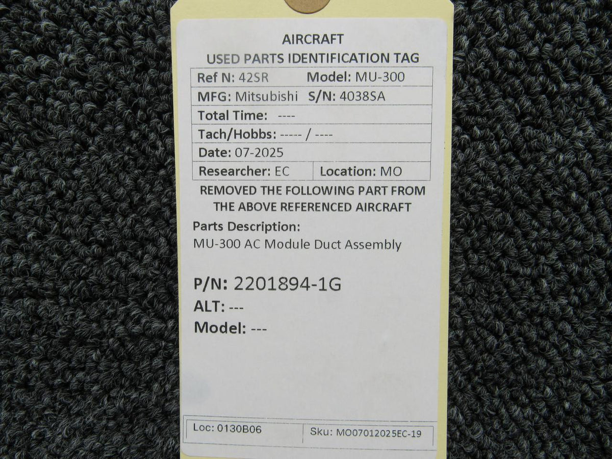 No Brand 2201894-1G MU-300 AC Module Duct Assembly