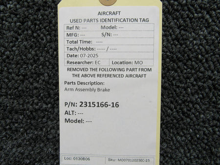 No Brand 2315166-16 Arm Assembly Brake