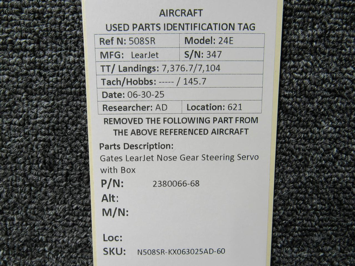 Gates Learjet 2380066-68 Gates LearJet Nose Gear Steering Servo with Box