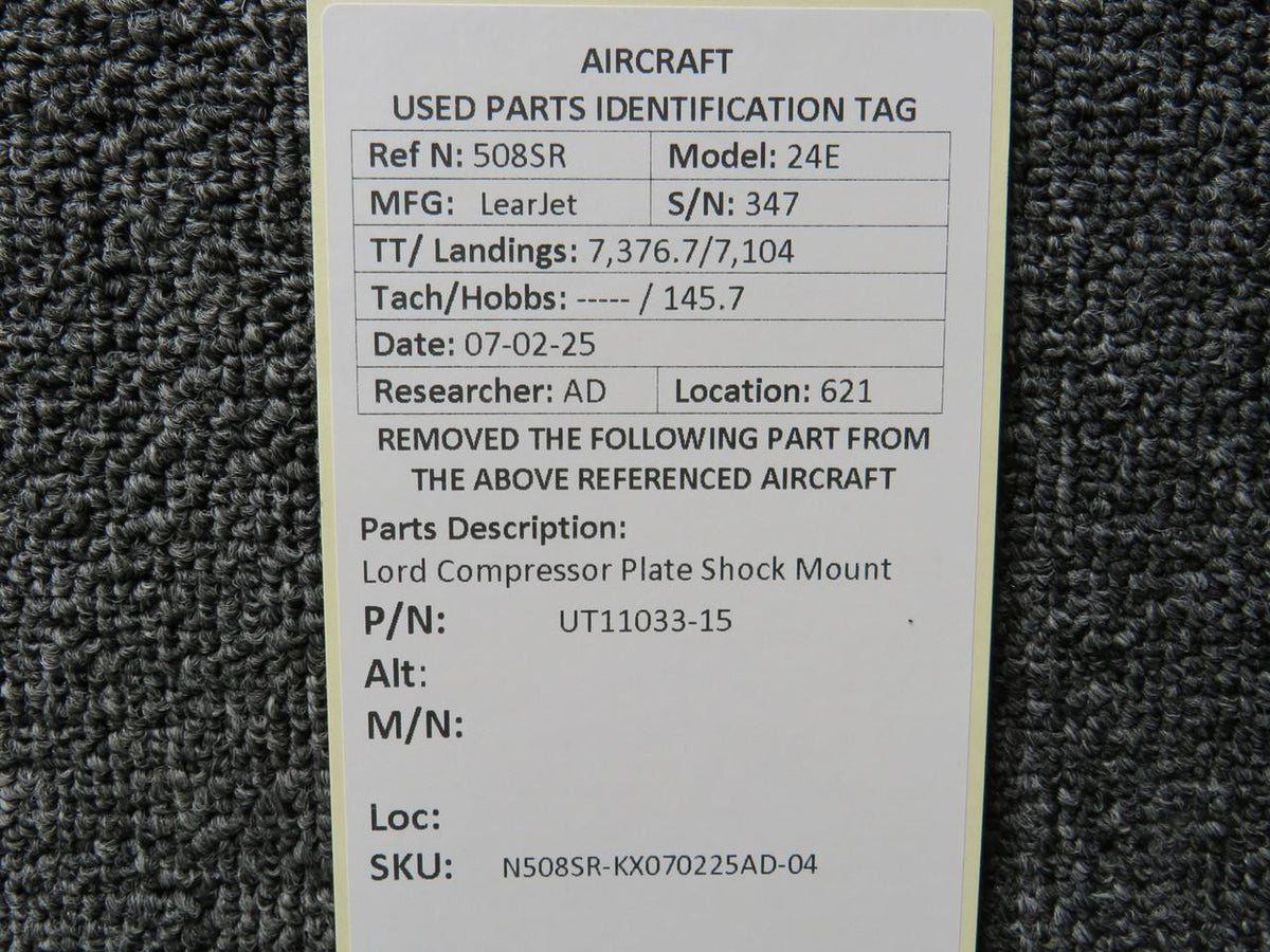 Lord UT11033-15 Lord Compressor Plate Shock Mount