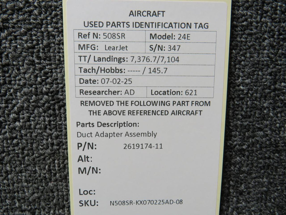 LearJet 2619174-11 LearJet 24E Duct Adapter Assembly